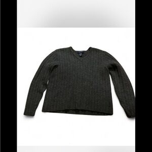 The Limited angora lambswool Charcoal V-Neck Sweater